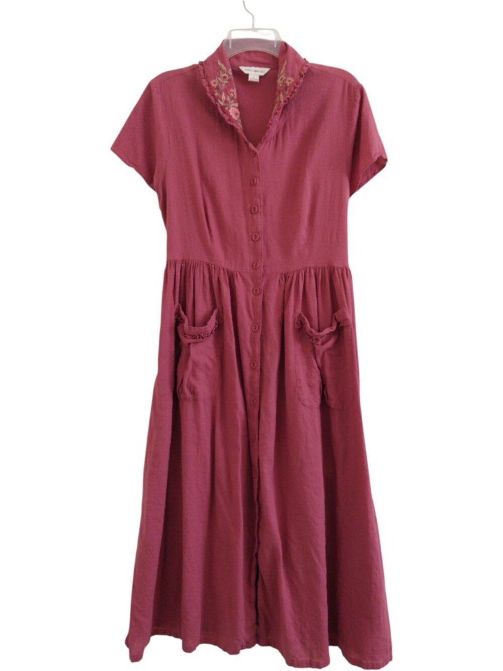 April Cornell Aline Maxi Dress Like New Size Large Cottagecore Embroidered